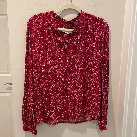 Treasure &Bond floral print blouse red size medium - Picture 2 of 8